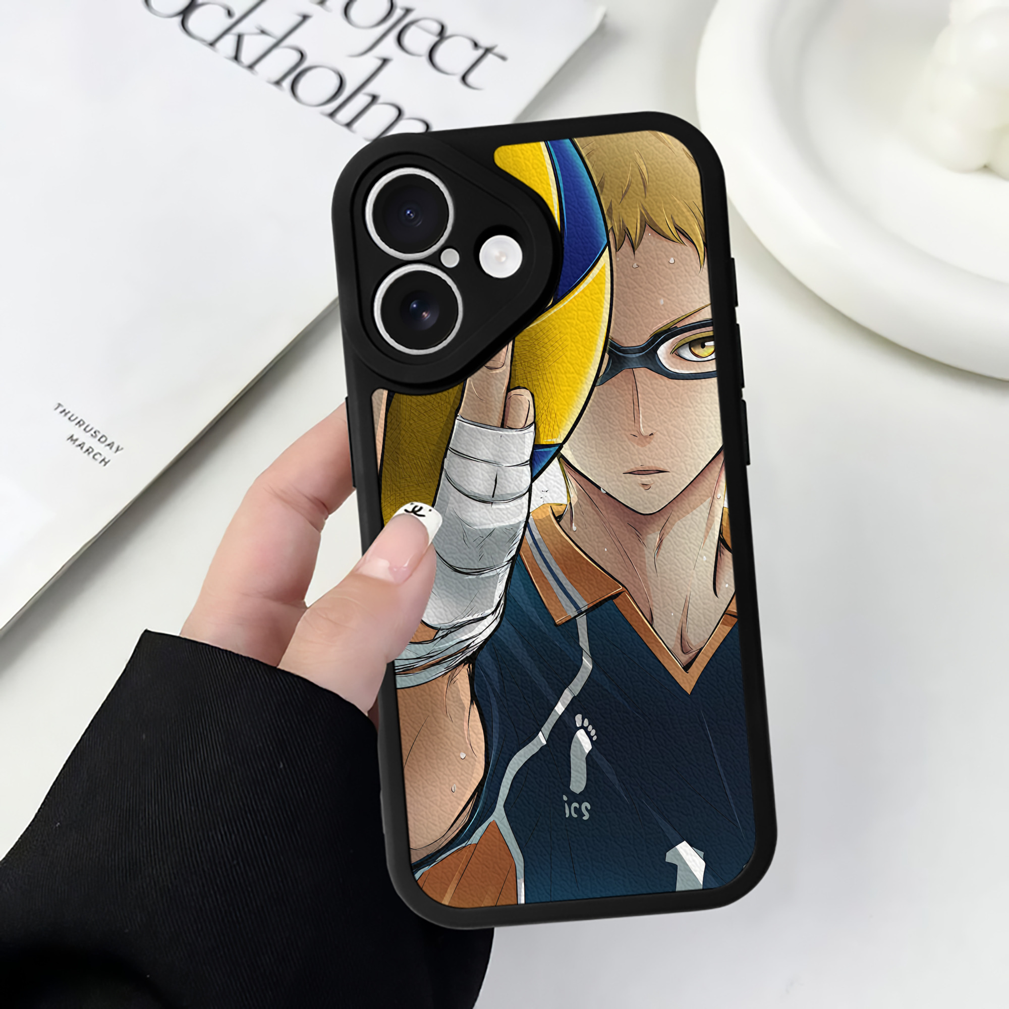 （画像用） ハイキュー!! Haikyu!! 【iPhone 16シリーズ対応】シリコンスマホケース（レザー調） 材質：シリコン